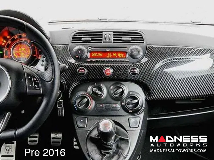 FIAT 500 Custom Dashboard Carbon Fiber Yellow 595 Edition 2016+